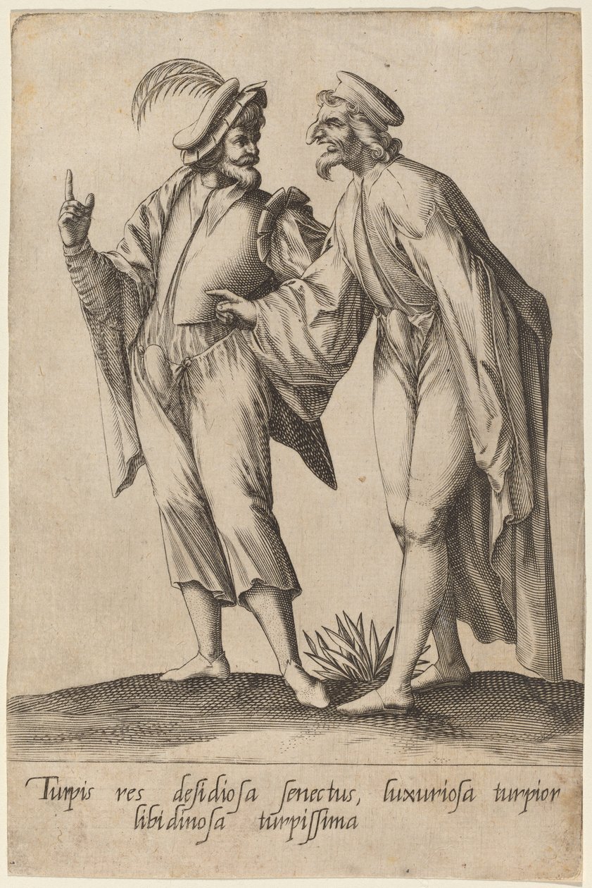 Vanhuus on häpeällinen asia..., 1597. tekijältä Robert Boissard