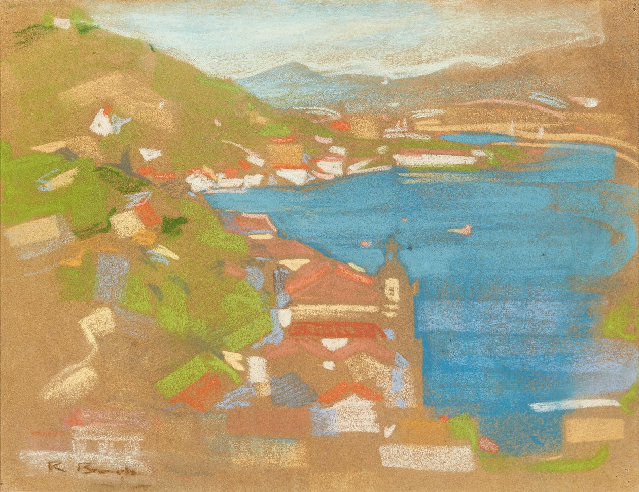 Concarneaun eteläpuolella (pastelli kiiltävälle paperille) tekijältä Robert Brough