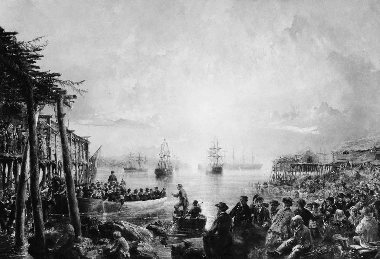 Laskeutuminen Newfoundlandiin, n. 1866. tekijältä Robert Charles Dudley