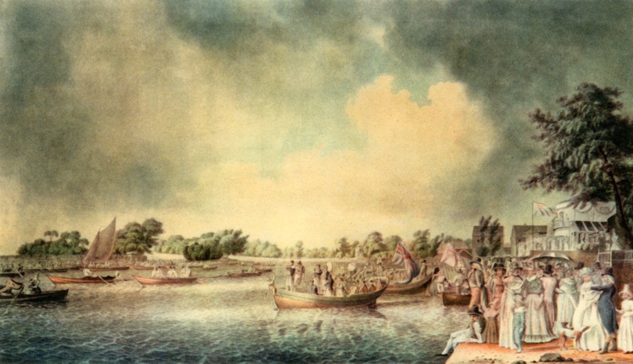 "A Rowing Match at Richmond", 1793, 1942. tekijältä Robert Clevely