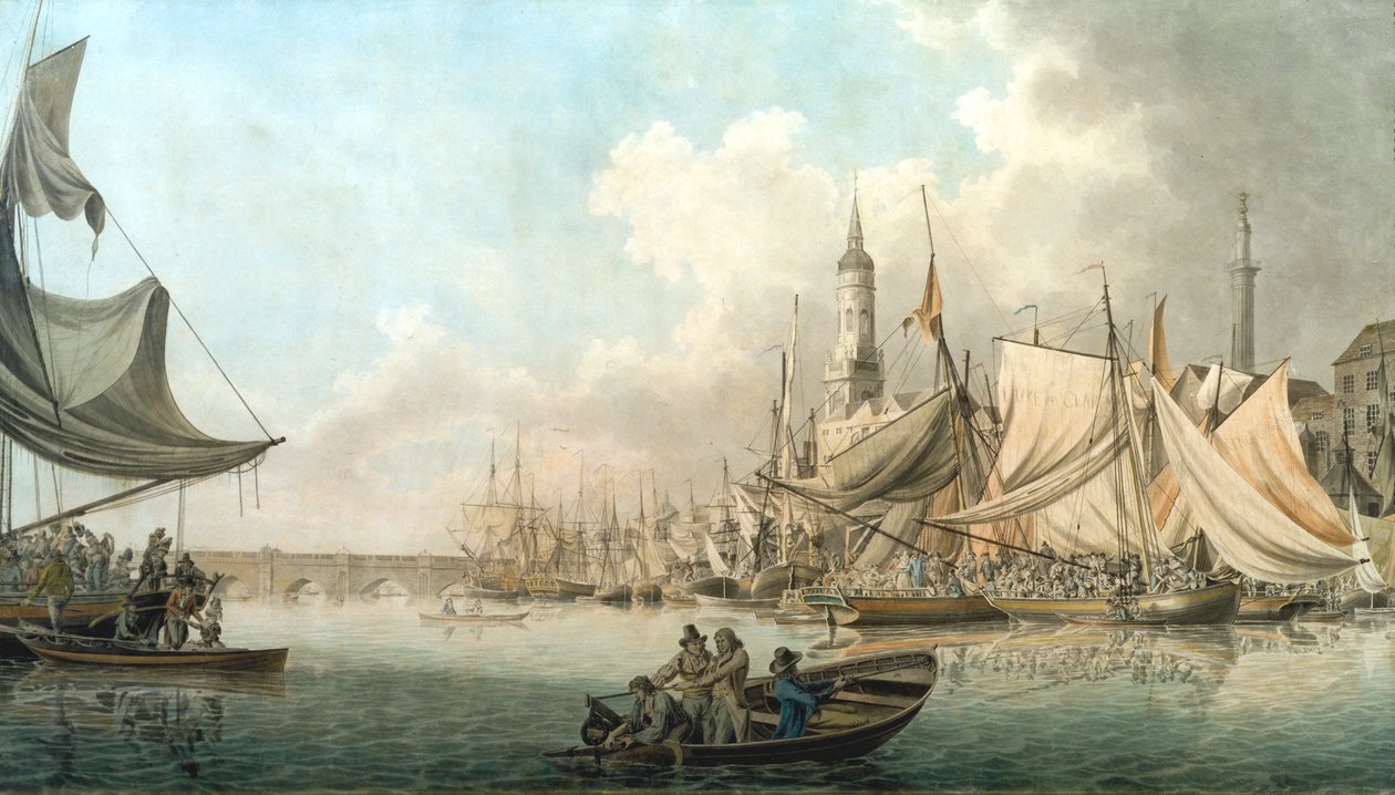 "Billingsgate at High Water", 1792. tekijältä Robert Clevely