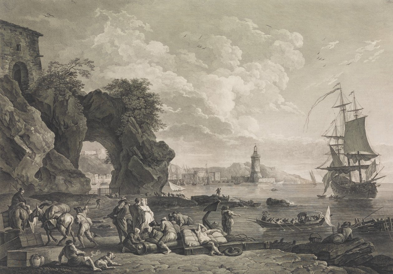 Näkymä Pausilypeen Napolin lähellä, 1785. tekijältä Robert Daudet