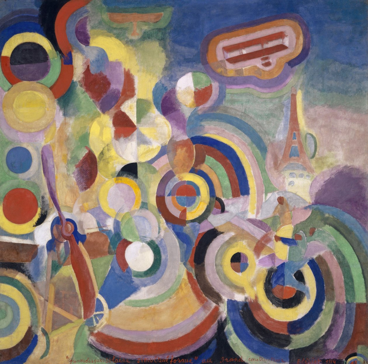 Kunnianosoitus Blériotille, 1914. tekijältä Robert Delaunay