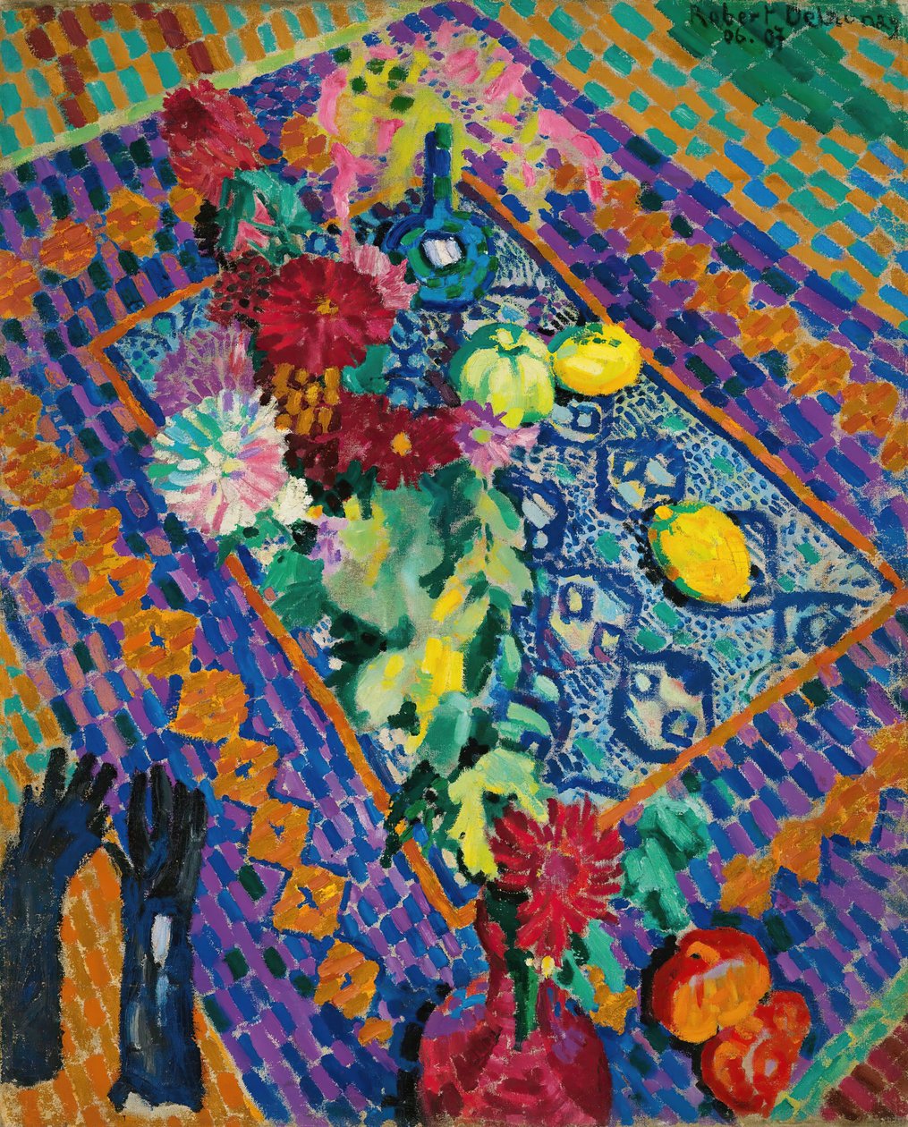 Asetelma käsineillä, 1906-1907. tekijältä Robert Delaunay