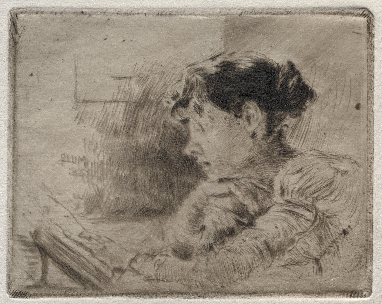 Lukeva tyttö, 1883. tekijältä Robert Frederick Blum