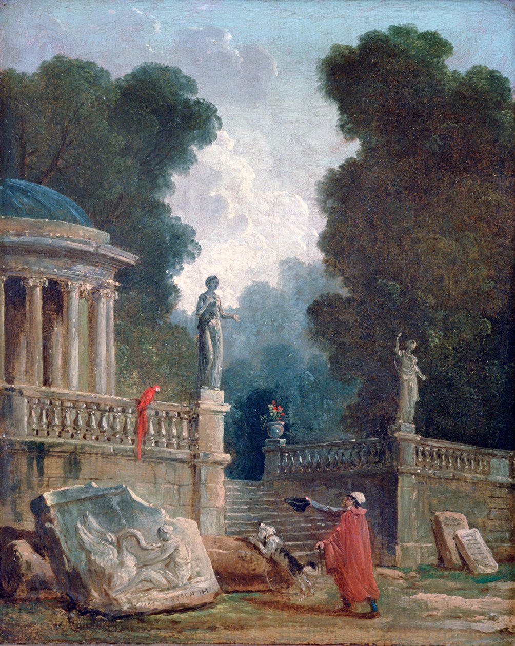 "Kerjäläinen ja papukaija", 1750-1808 tekijältä Robert Hubert
