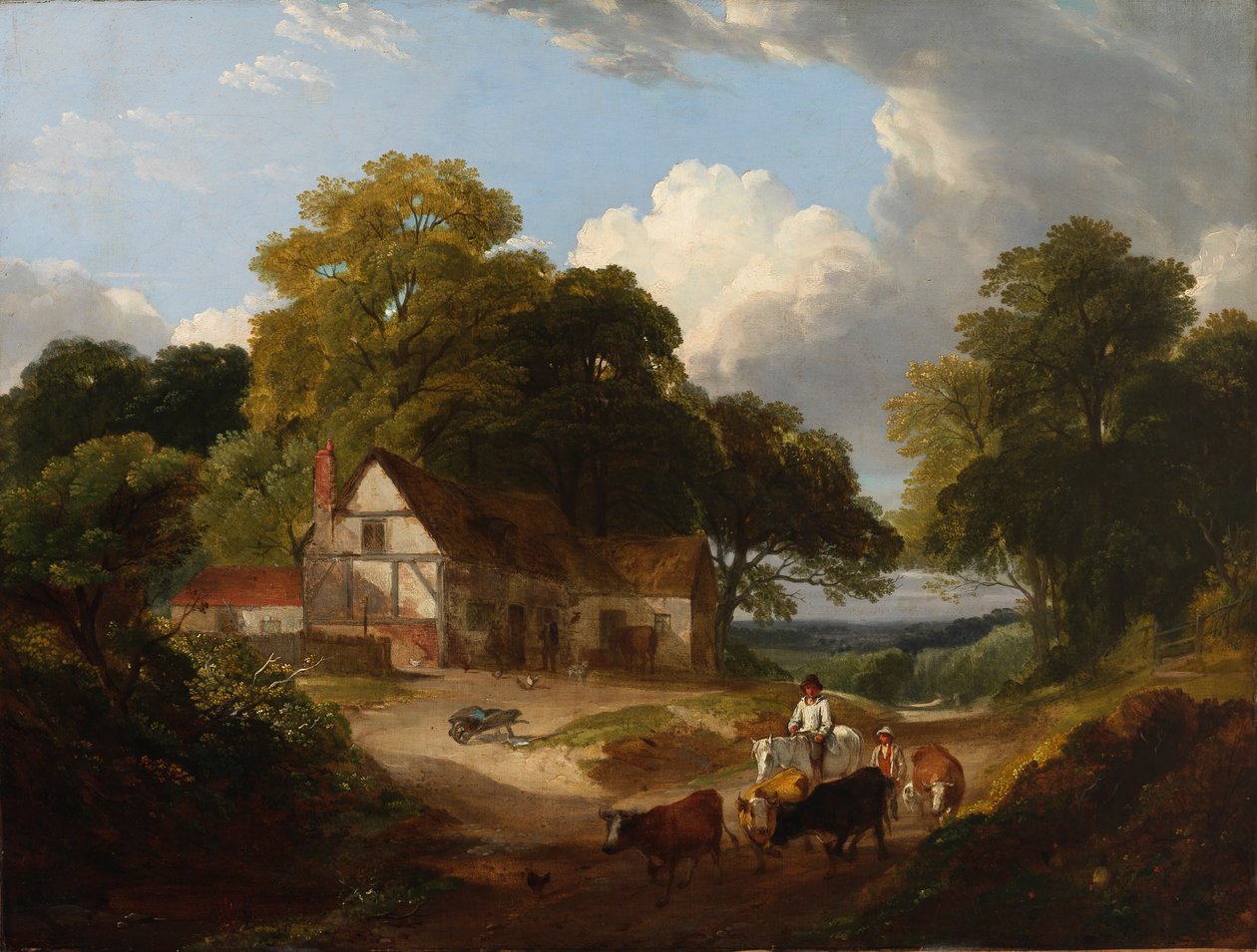Barnyard Scene, 1700-luvun loppu - 1800-luvun alku. tekijältä Robert Ladbrooke