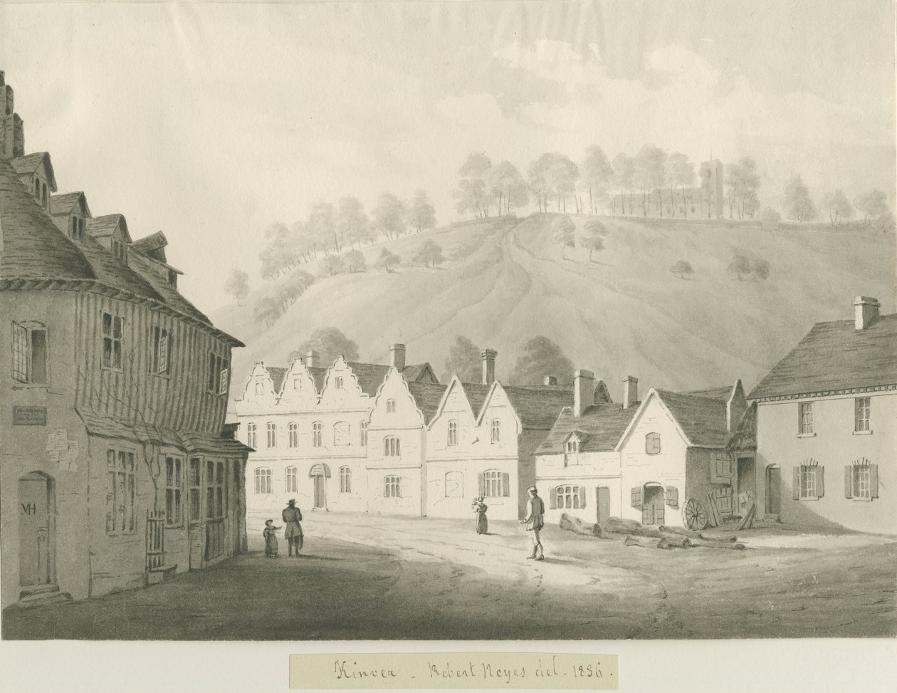 Kinver Town: seepiapiirustus, 1836 tekijältä Robert Noyes