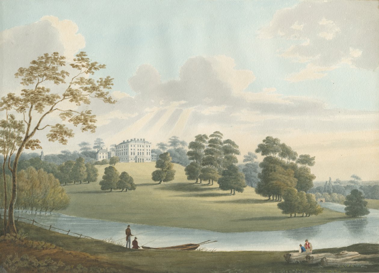 Patshull House: akvarellimaalaus ja [1826] tekijältä Robert Noyes