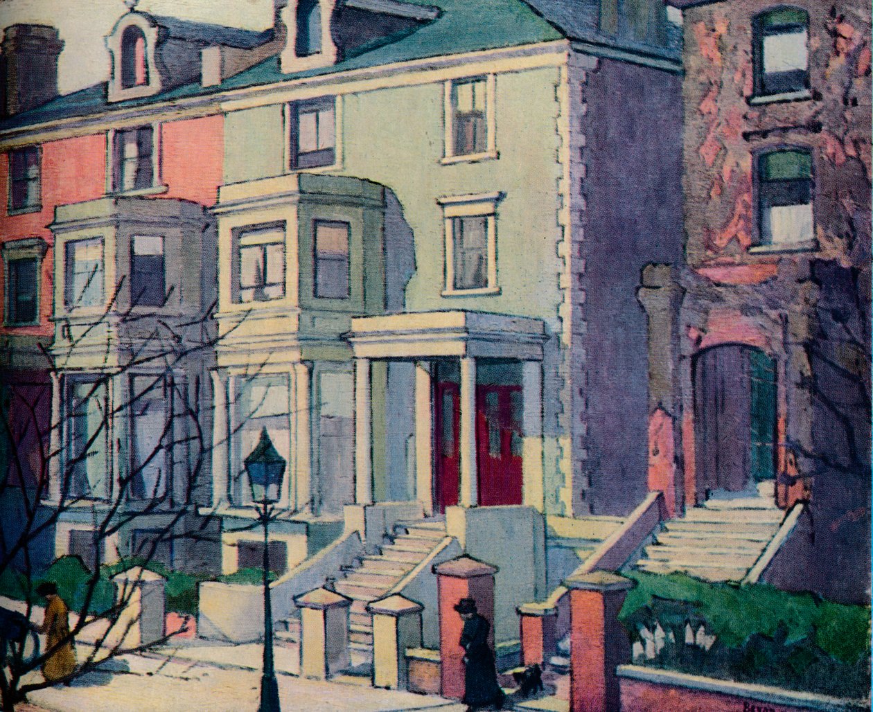 Talot Sunlightissa, Hampstead, 1900-luku tekijältä Robert Polhill Bevan