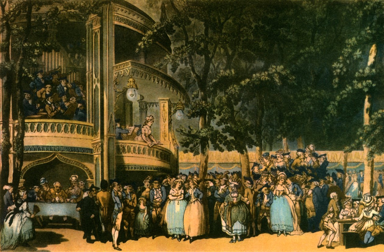Vauxhall Gardens, Lambeth, c1785, 1942 tekijältä Robert Pollard