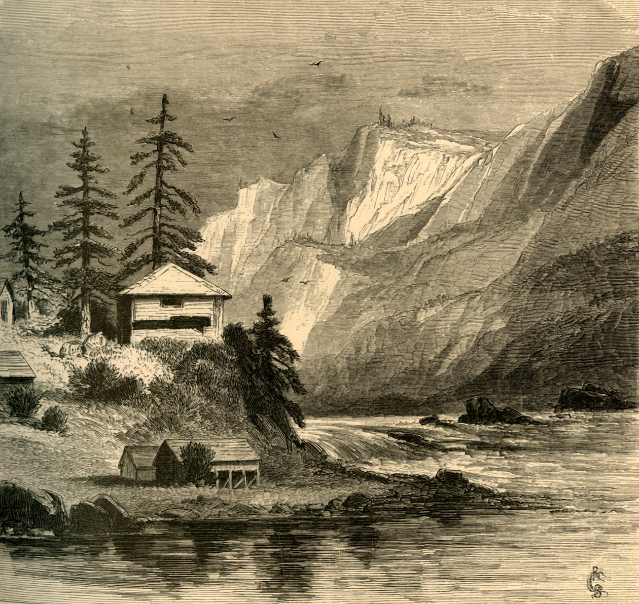 "Middle Block-house, Cascades", 1872. tekijältä Robert Swain Gifford