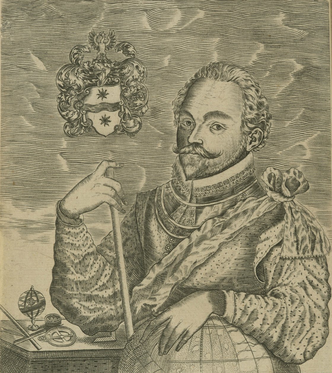 Sir Francis Draken muotokuva, 1628. tekijältä Robert Vaughan