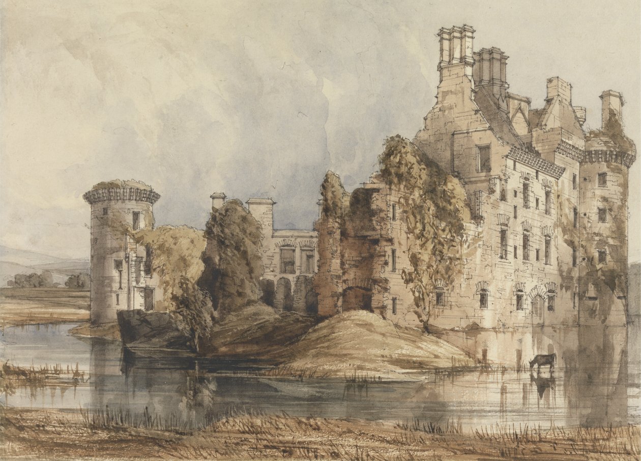 Caerlaverockin linna (yleinen näkymä) tekijältä Robert William Billings