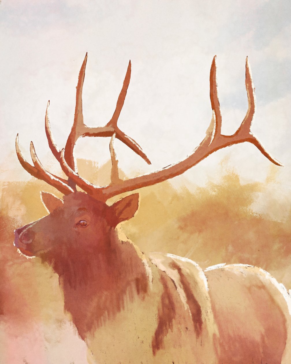 Bull Elk, 2023 (digitaalinen) tekijältä Roberta Murray
