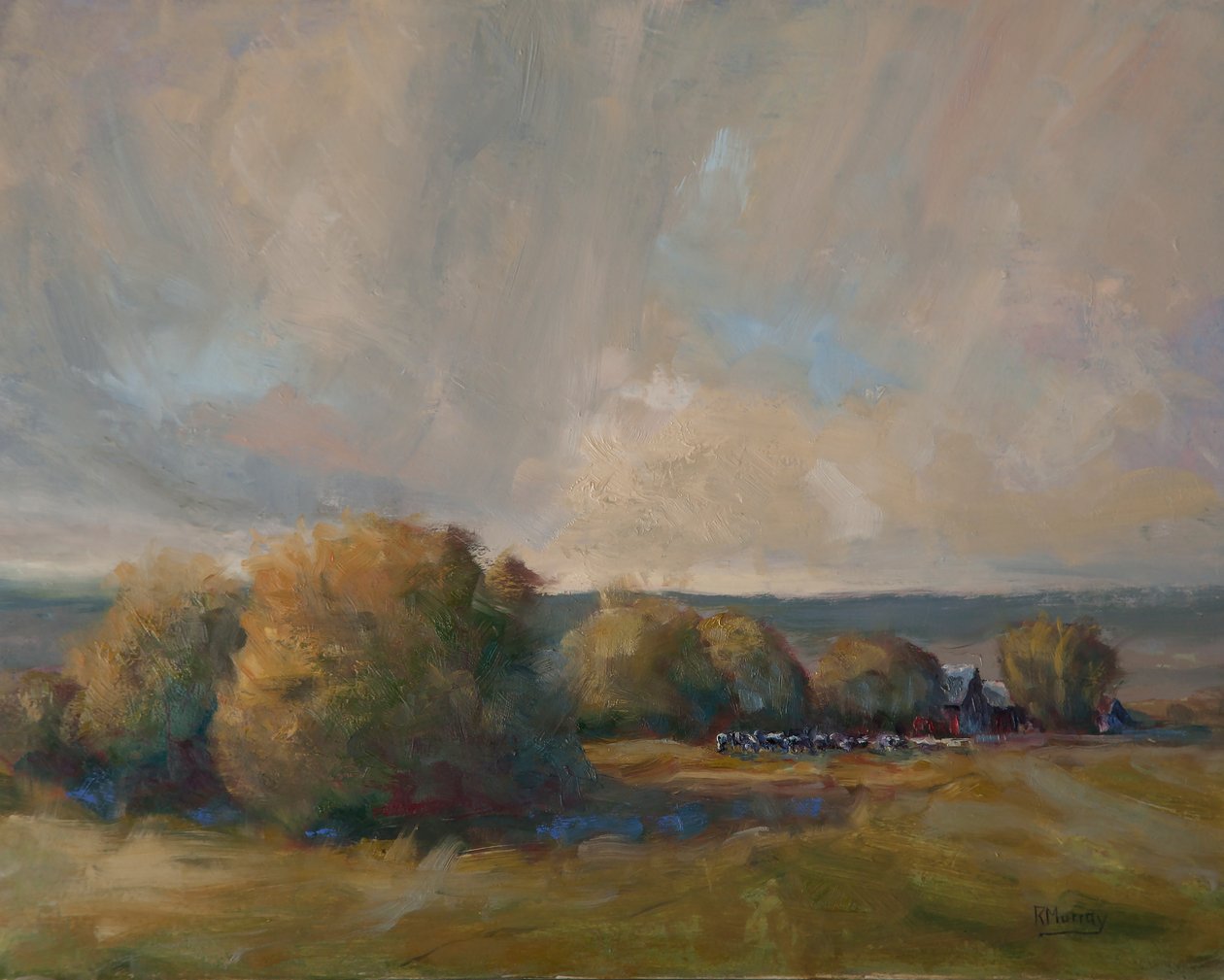 Moon Rising, 2016 (öljy paneelille) tekijältä Roberta Murray