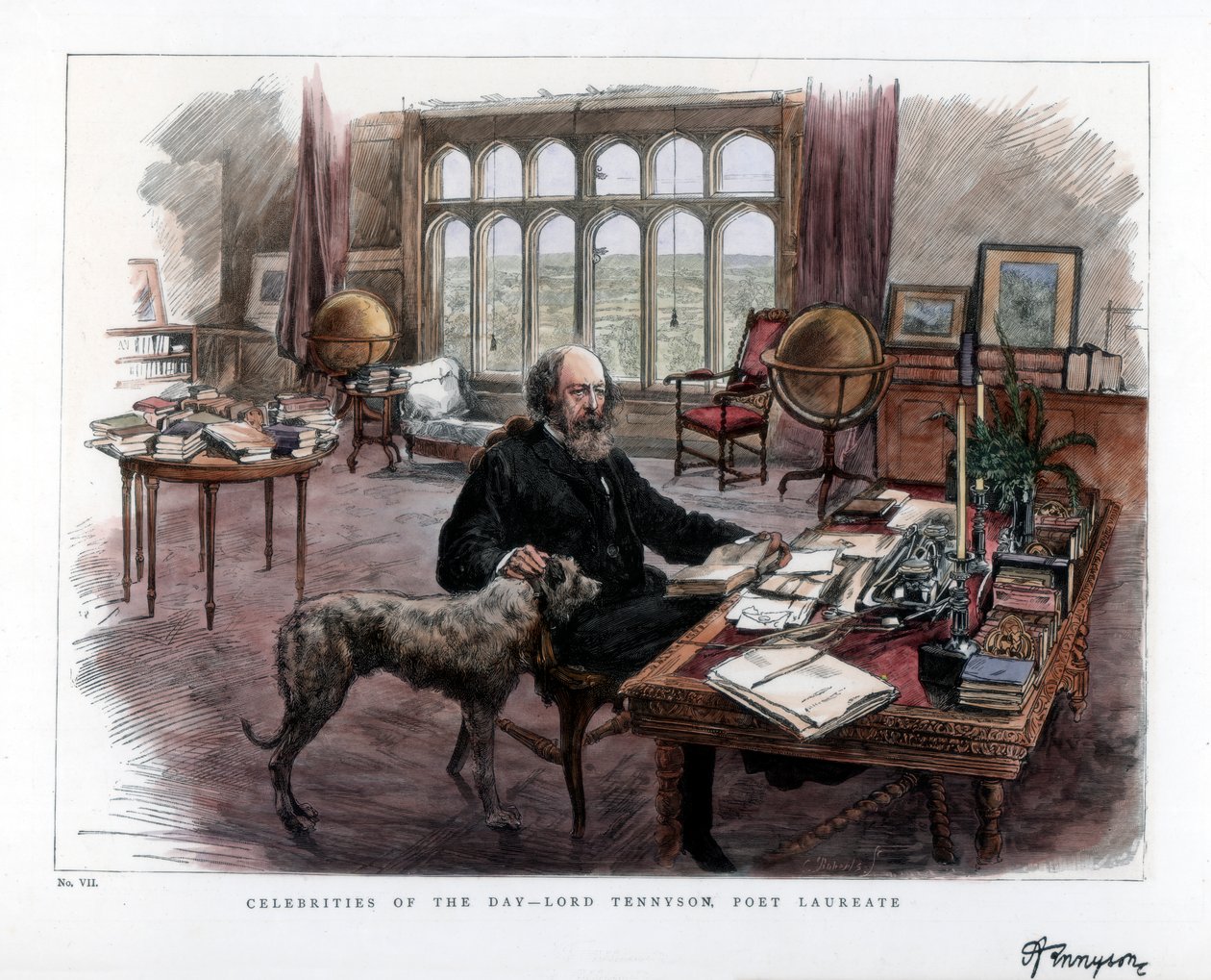 Alfred Lord Tennyson 1809-1892, runoilijavoittaja, 1884. tekijältä Roberts