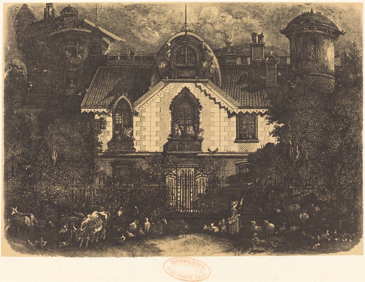 Lumottu talo (The Haunted House) tekijältä Rodolphe Bresdin
