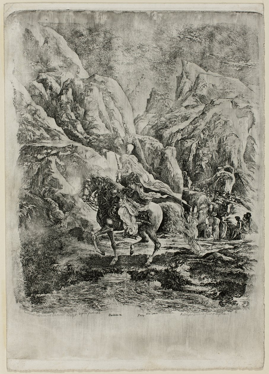 Oriental Rider in the Mountains tekijältä Rodolphe Bresdin