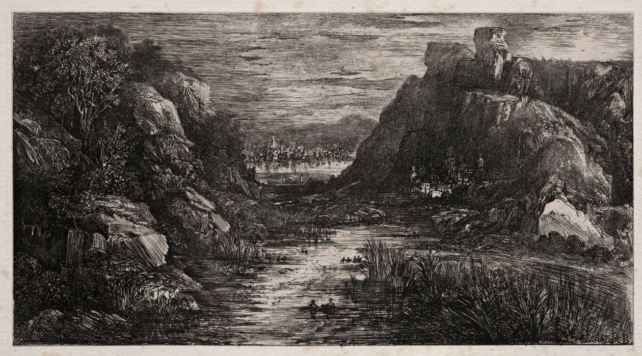 Kaukainen kaupunki, 1868. tekijältä Rodolphe Bresdin
