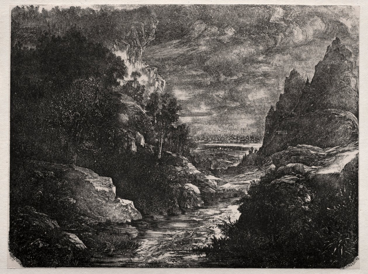 Vuoristovirta, 1871. tekijältä Rodolphe Bresdin
