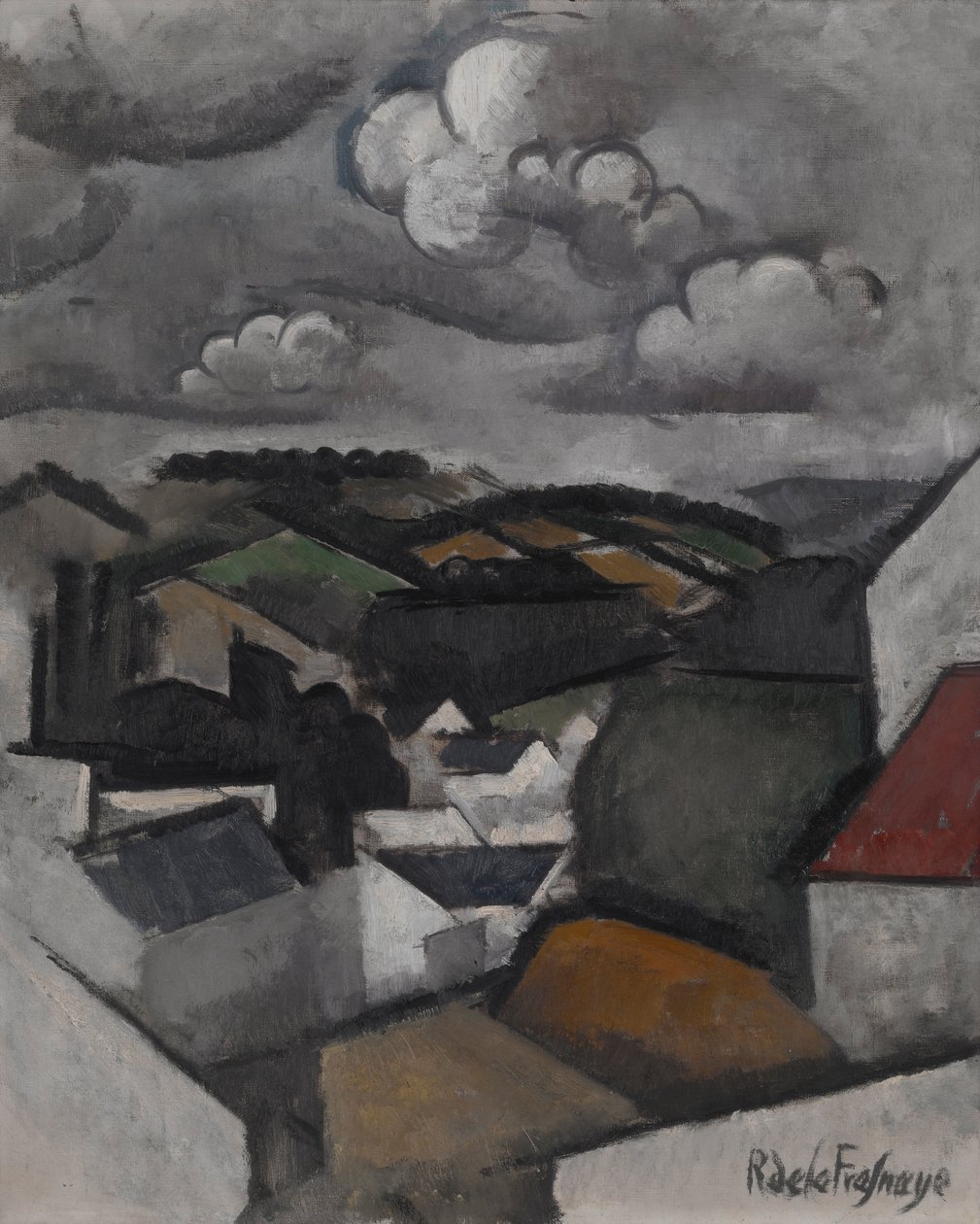 Maisema kylän kanssa, The Hills Beyond Meulan tekijältä Roger de La Fresnaye