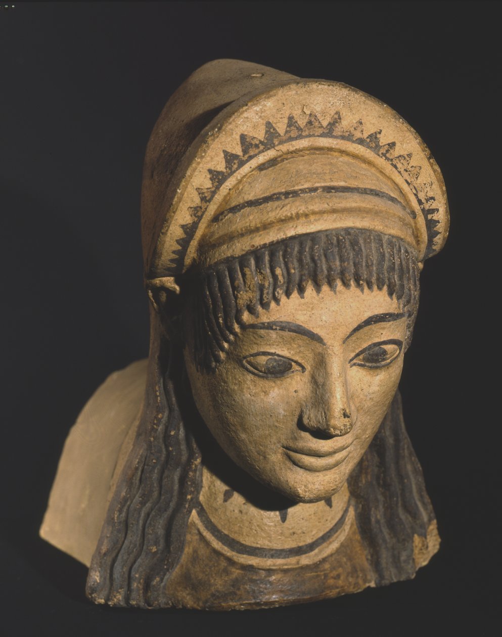 Antefix, jossa on naisen pää tekijältä Roman