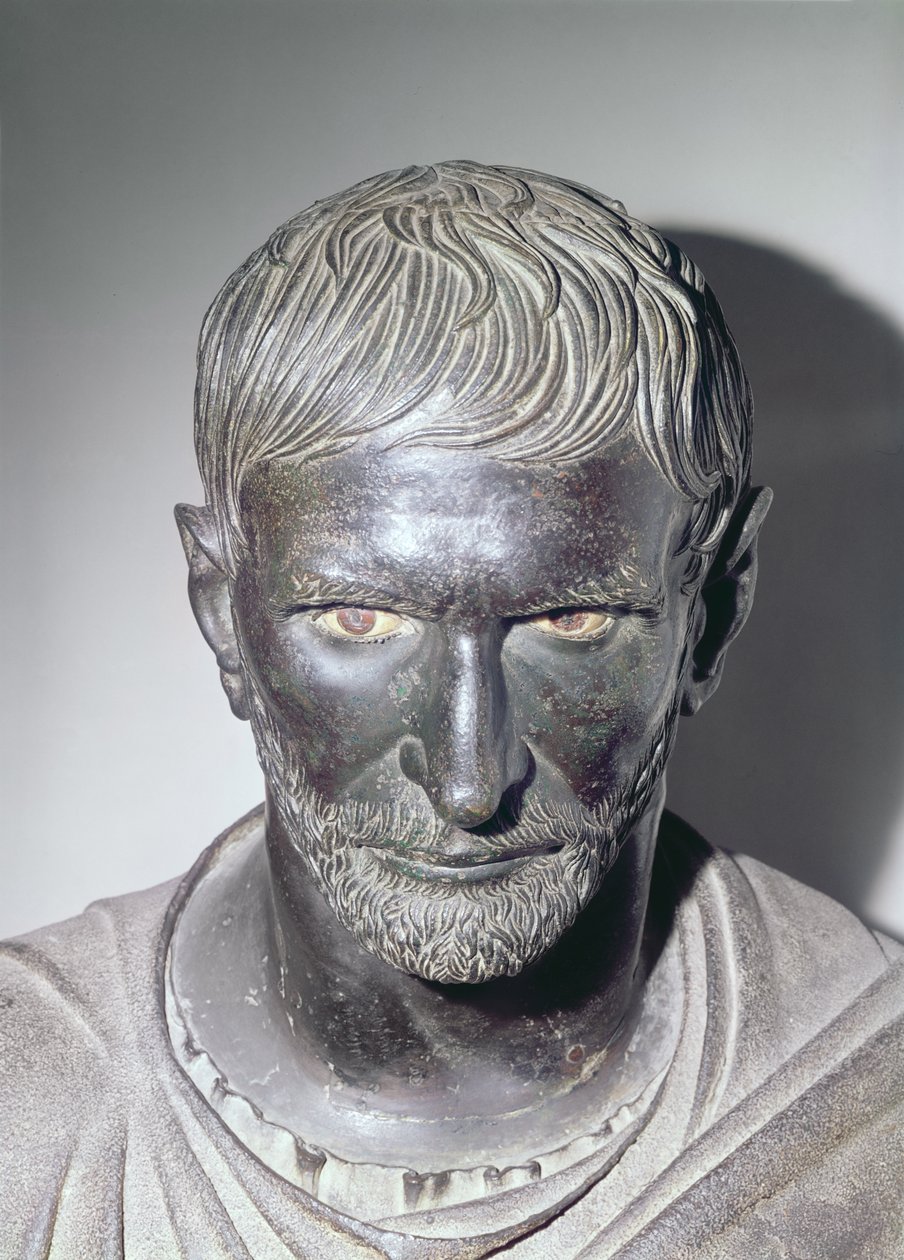 Capitoline Brutus, 4.-3. vuosisadalla eKr. (pronssi) (yksityiskohta) tekijältä Roman