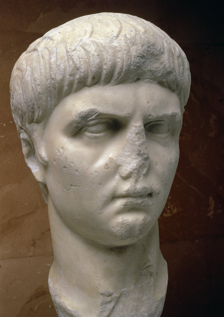 Neron muotokuva (37-68 jKr) (marmori) tekijältä Roman