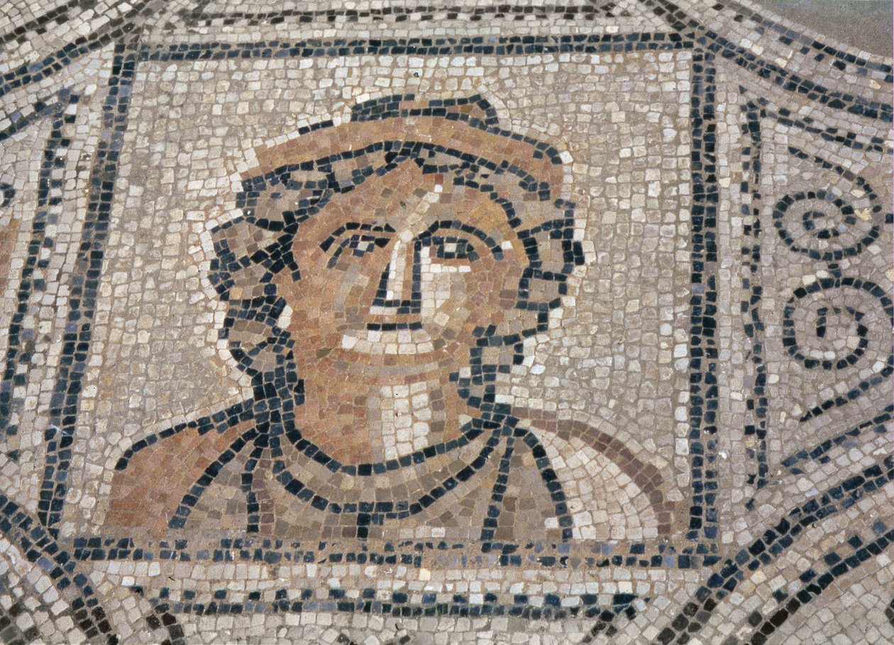 Roomalainen nainen, talon lattiasta (mosaiikki) tekijältä Roman