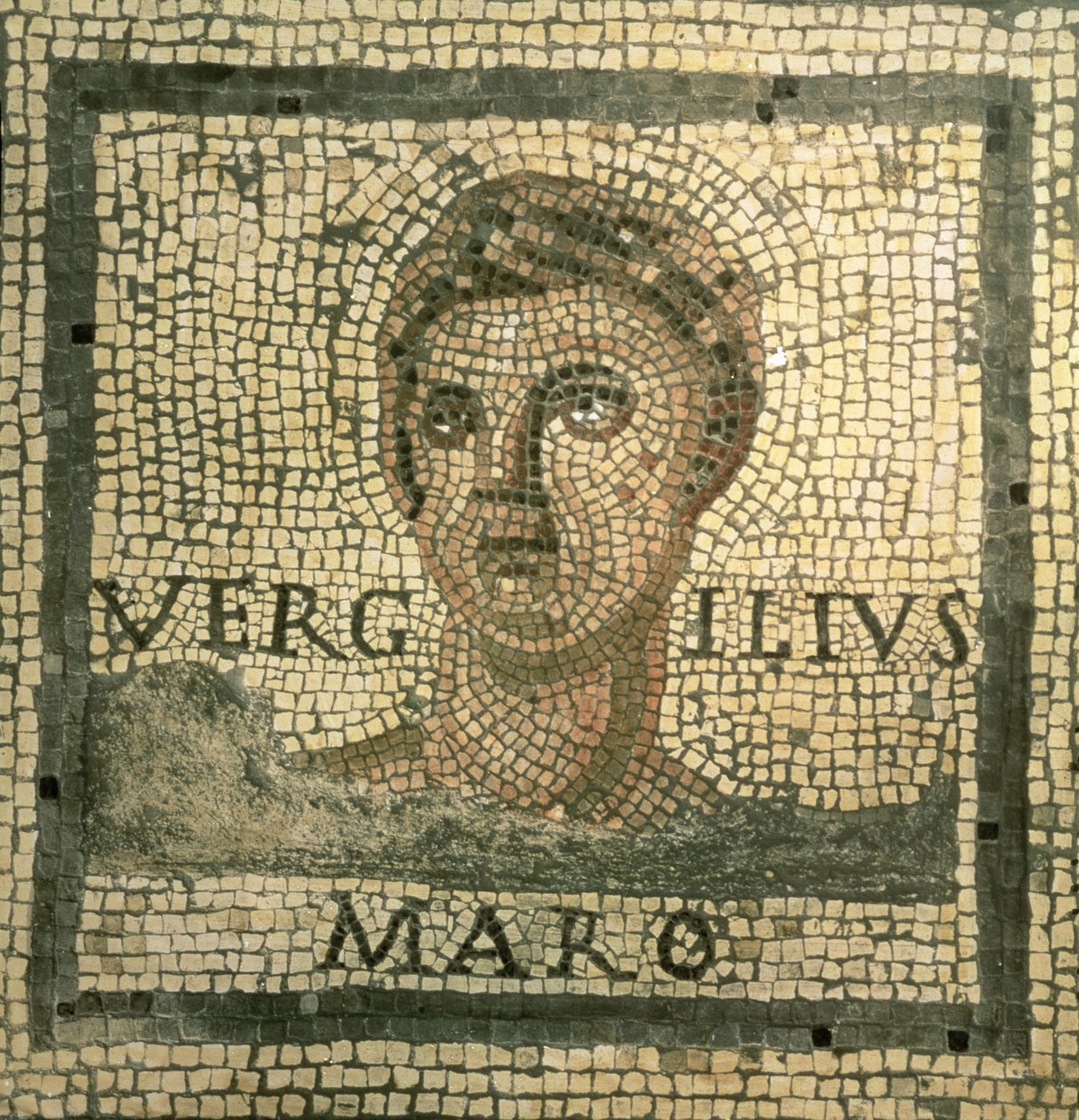 Vergilius (70-19 eKr.) (mosaiikki) tekijältä Roman