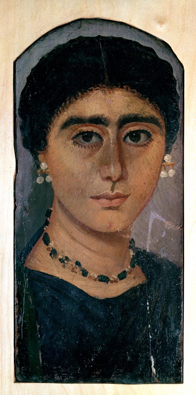 Naisen muotokuva, Fayumista, 1.-4. vuosisadalla (enkaustinen vaha puulle) tekijältä Roman Period Egyptian