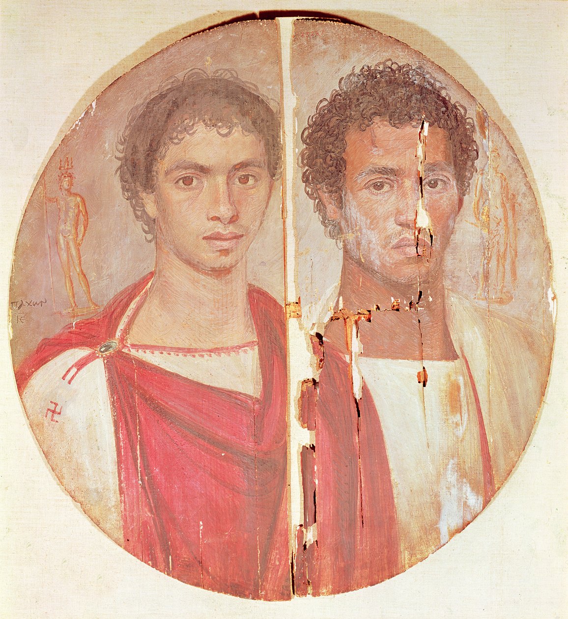 Kahden veljen muotokuva (enkaustinen maalaus puulle) tekijältä Roman Period Egyptian