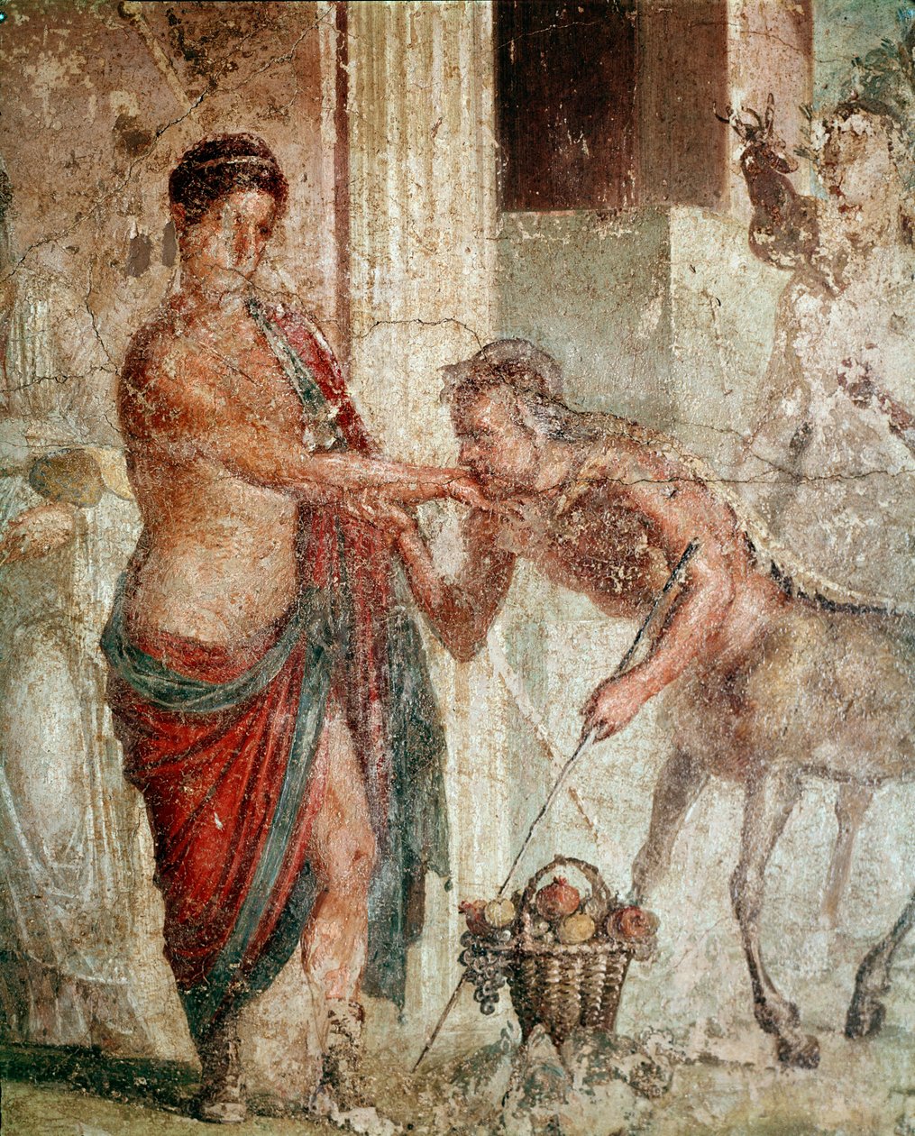 Kentaur Pelopsin ja Hippodamian häiden aikana (fresko tekijältä Roman