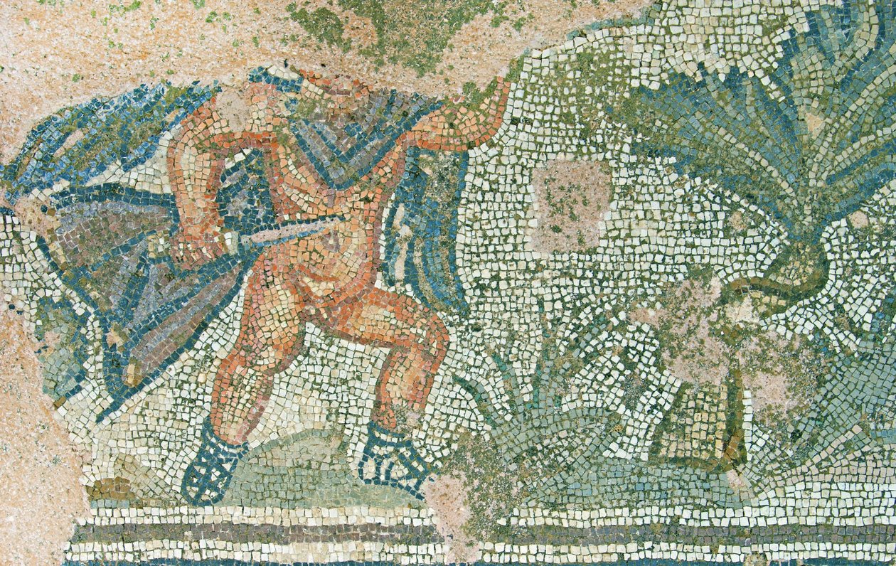 Metsästyskohtaus, Dionysoksen talo, Pafos, Kypros (mosaiikki) tekijältä Roman
