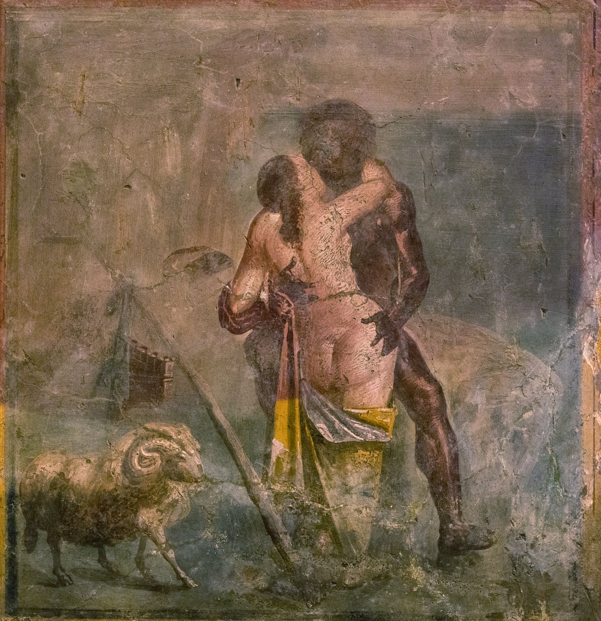 Galatea ja Polyphemus, 1. vuosisata. tekijältä Roman Pompeian wall painting.