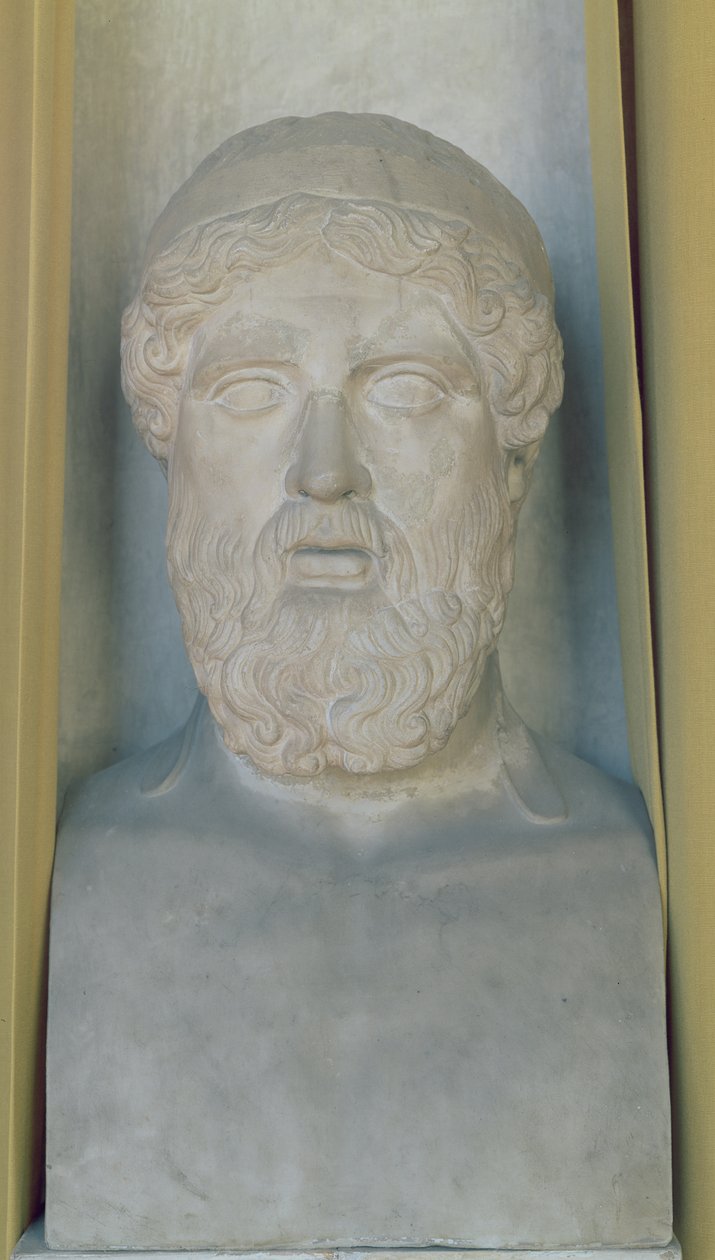 Hermeettinen Anacreonin rintakuva (marmori) tekijältä Roman Roman