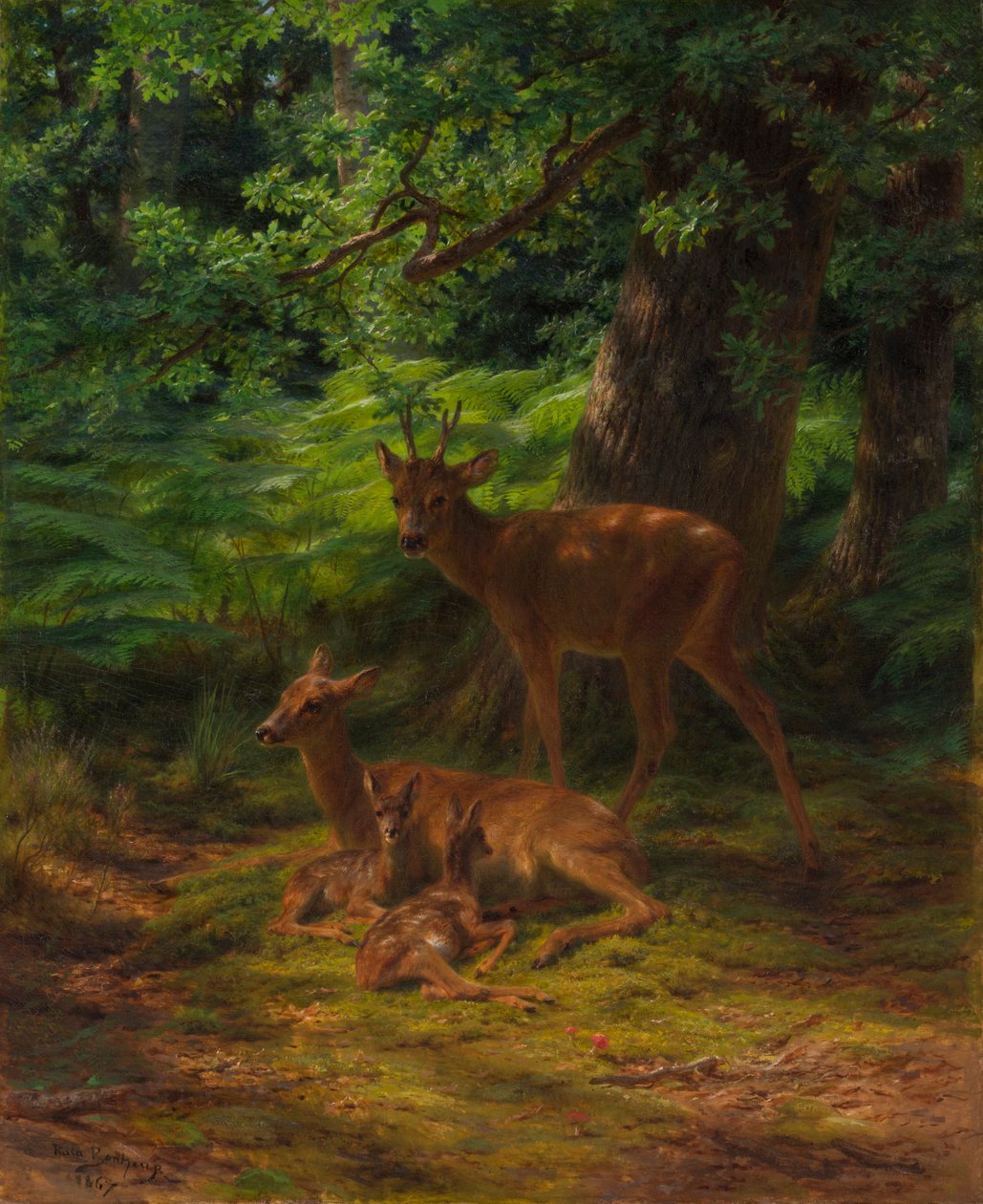 Deer in Repose, 1867 tekijältä Rosa Bonheur