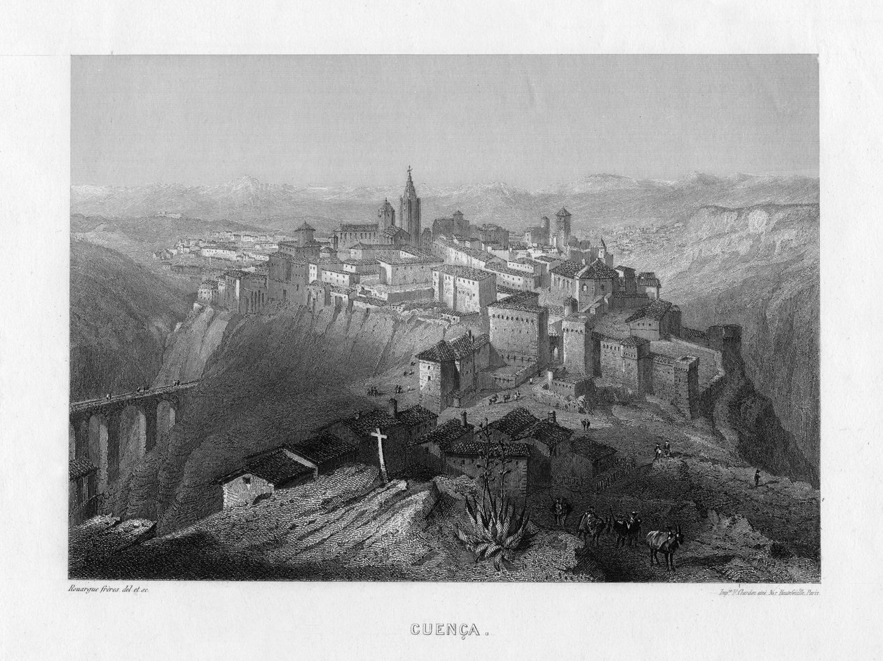 Cuenca, Espanja, 1800-luku. tekijältä Rouargue Brothers