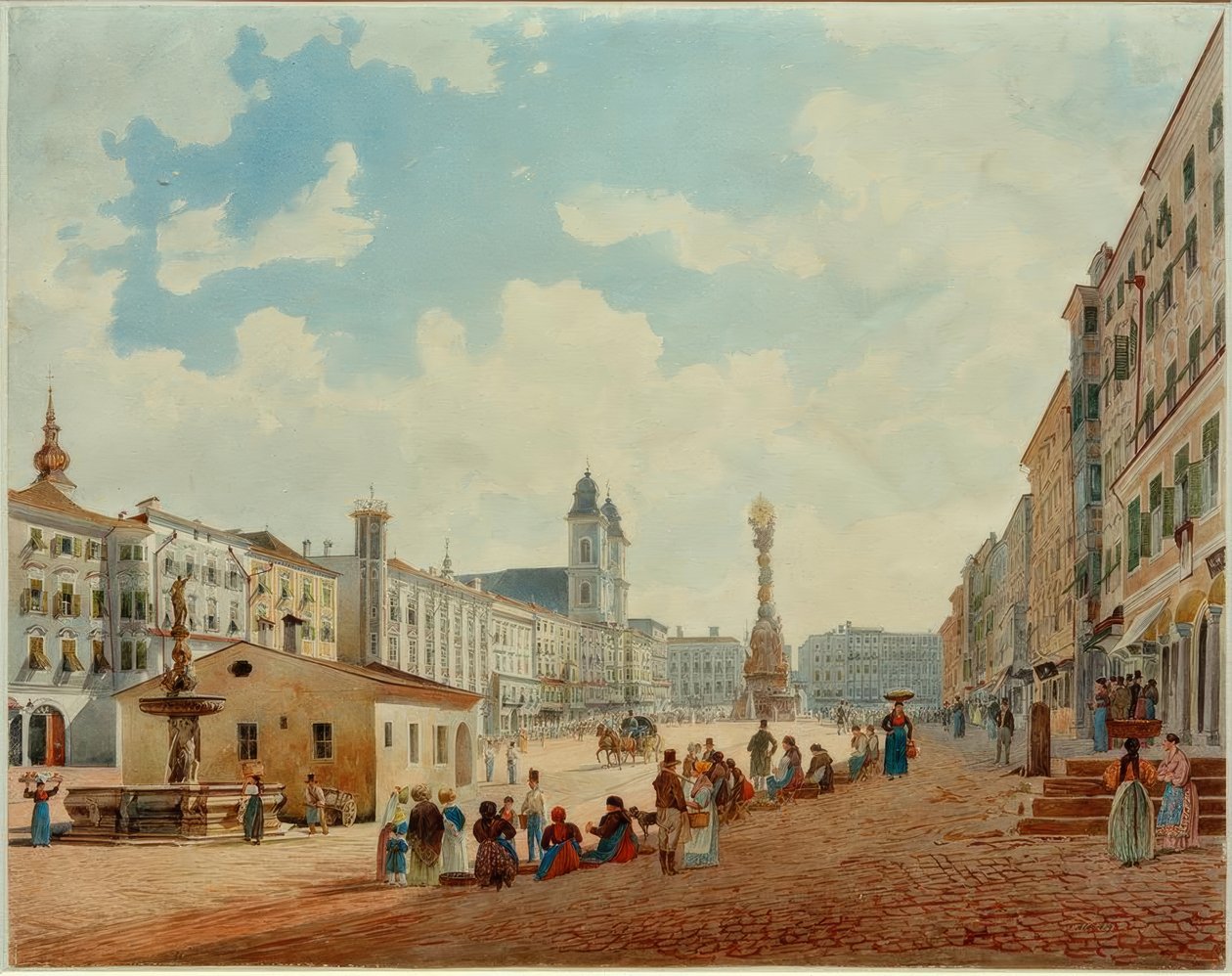 Der Hauptplatz Linzissä tekijältä Rudolf von Alt
