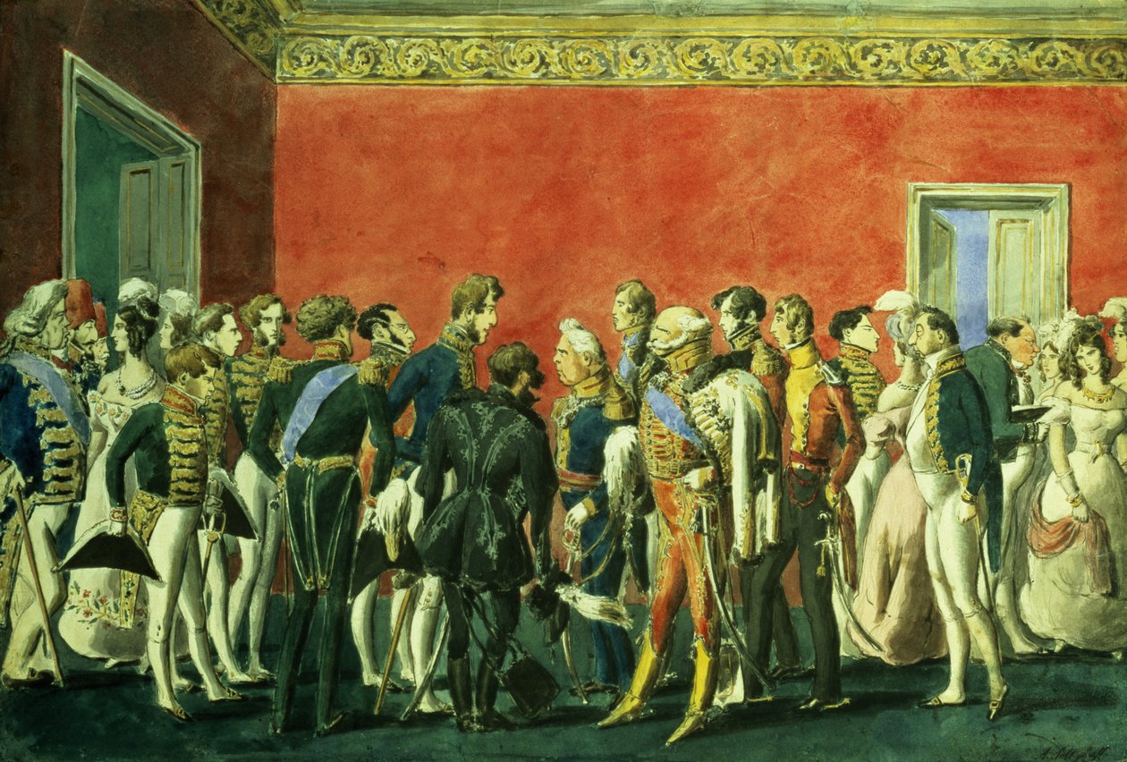 Vastaanotto Teheranin suurlähetystössä, 1830-luku tekijältä Russian School