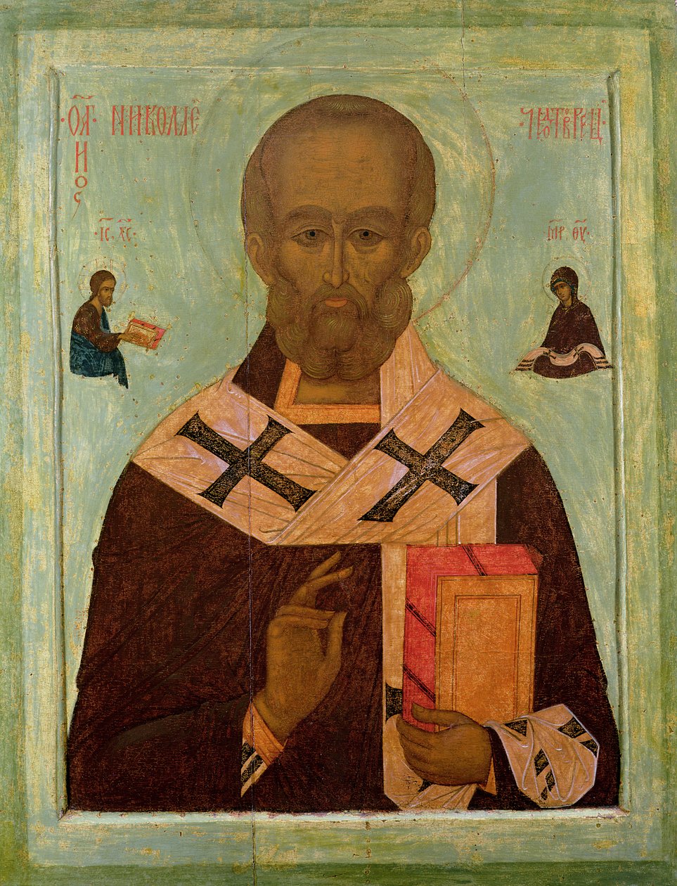 Pyhän Nikolauksen ikoni, venäläinen koulukunta, 1500-luku. tekijältä Russian School