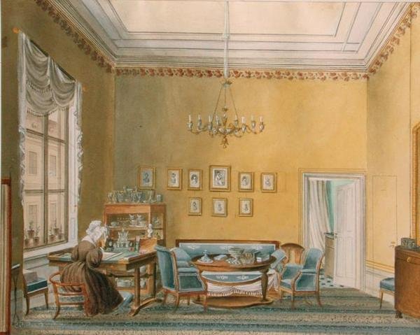 Boratynskyn talon sisustus Moskovassa, 1830-luku tekijältä Russian School