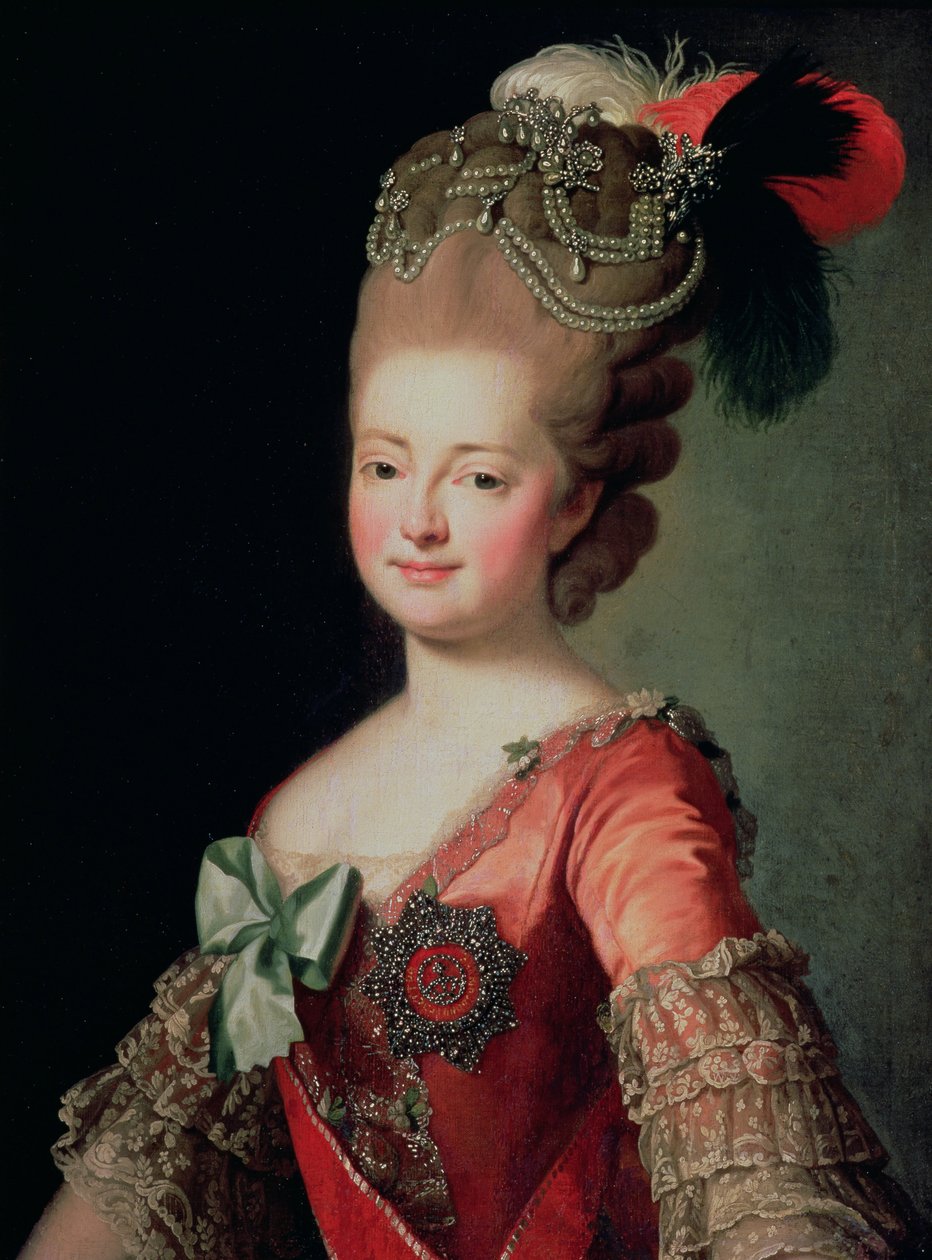 Maria Fjodorovnan (1759-1828) muotokuva tekijältä Russian School