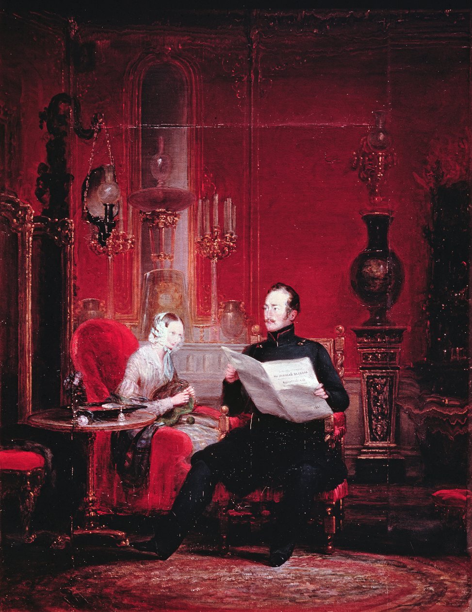 Tsarevitš Aleksanteri (1818-81) ja hänen vaimonsa Maria Aleksandrovna, 1845 tekijältä Russian School