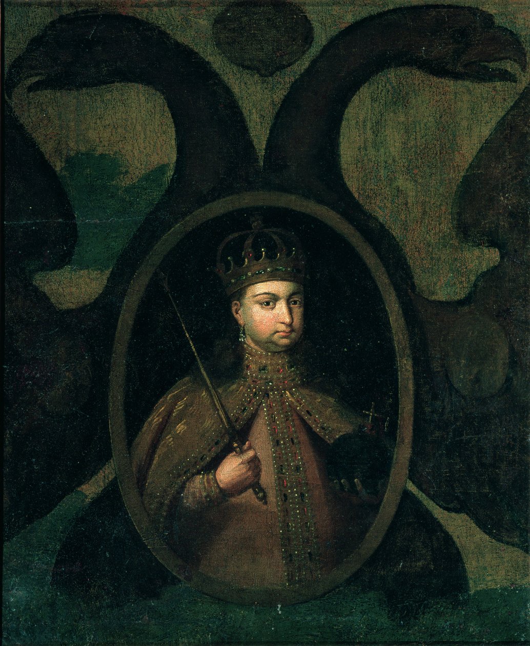Tsarevna Sofia Aleksejevna, (1657-1704) 1680-luku tekijältä Russian School