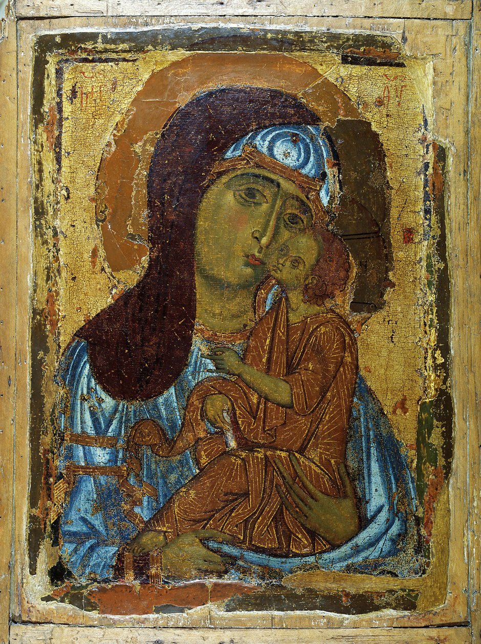 Neitsyt Eleusa, 1200-luvun alku. tekijältä Russian icon.