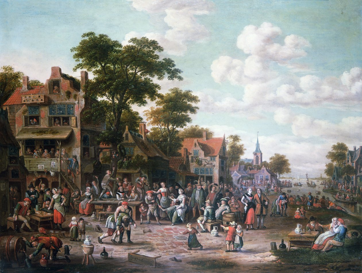 Kyläjuhla, 1716 tekijältä Rutger Verburgh