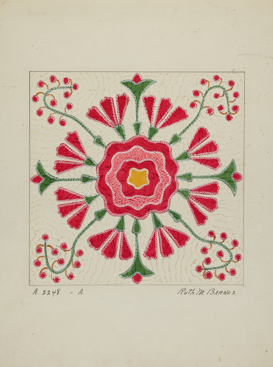 Applikoitu peitto, c. 1940. tekijältä Ruth M Barnes