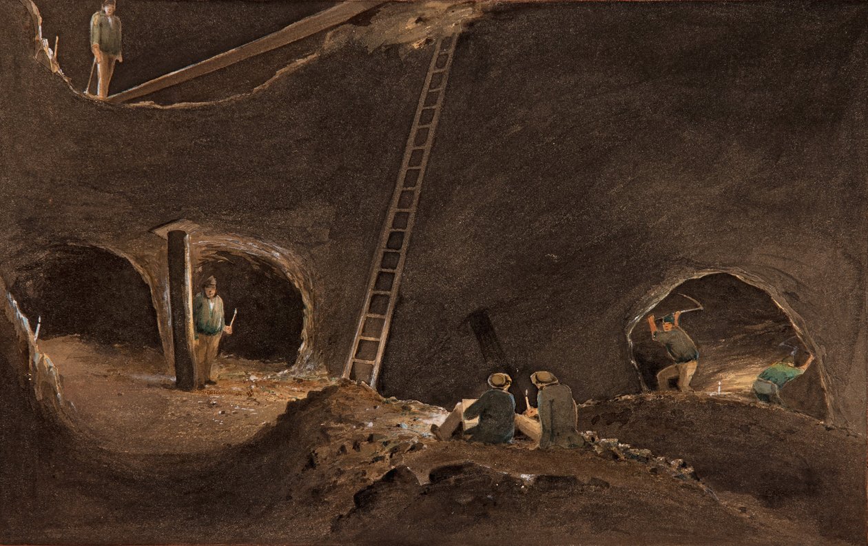 Nealess Stopes, Burra Burran kaivos, 12. huhtikuuta 1847 tekijältä S. T. Gill